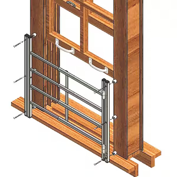 Fixed Window Guard 4 Bar Steel Security Grills Home Outdoor Fixtures Use 31-54" gallery