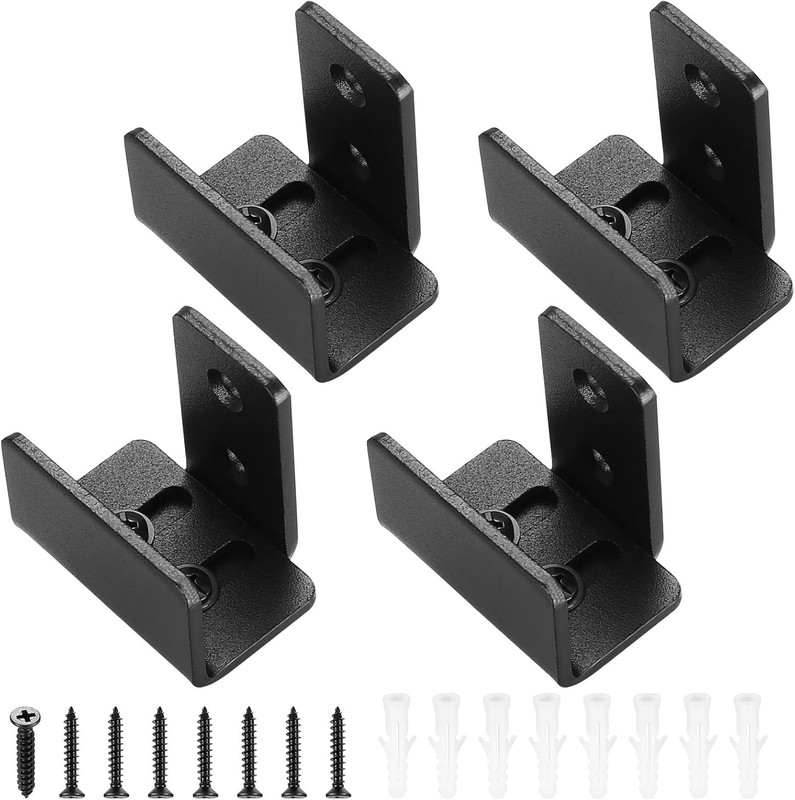 Sliding Barn Door Bottom Floor Guide, 4 Pcs U Shape Sliding Barn Door Hardware,