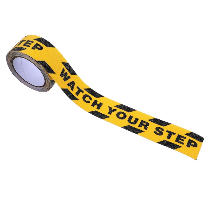 Watch Your Step Sign, Caution Tape Yellow Black Anti Slip Tape 1.97in X 16.4f…