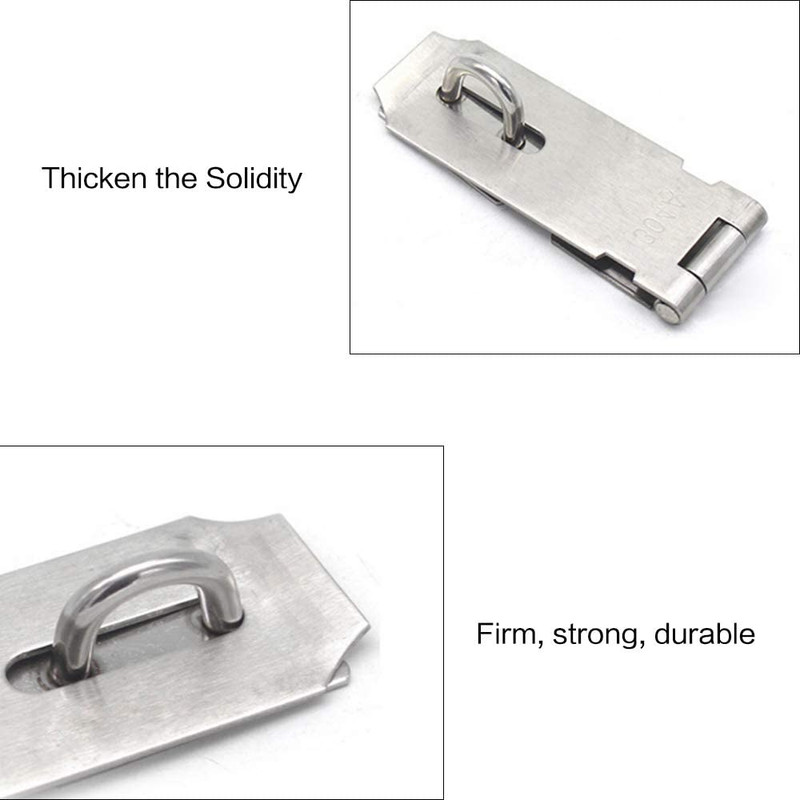 Door Locks Hasp Latch, 5 Inch Stainless Steel Safety Packlock Clasp Hasp Lock La gallery