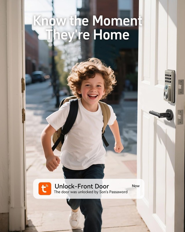 Smart Fingerprint Entry Door Lock Keyless WiFi Deadbolt App Control Keypad gallery