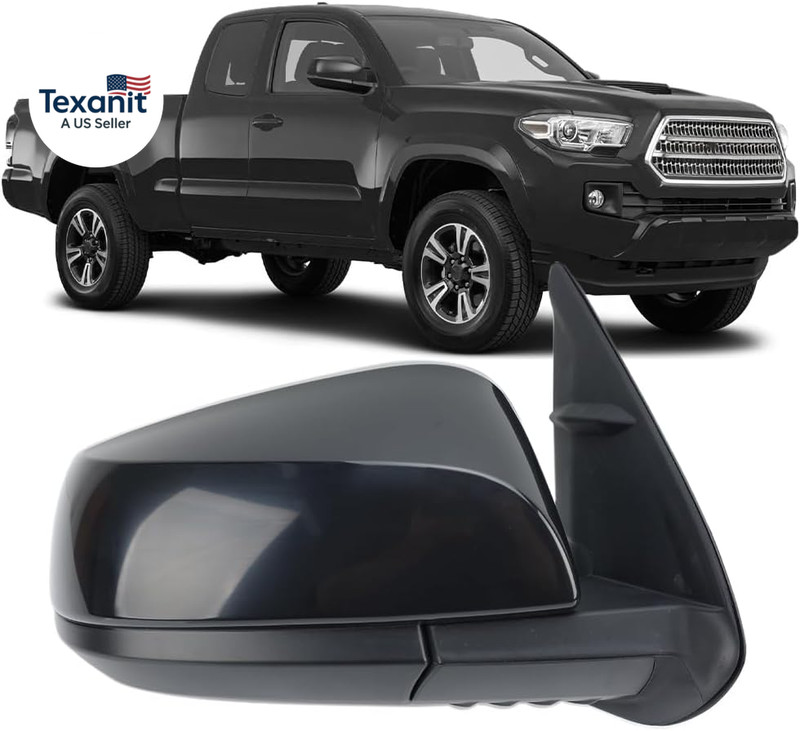 Right Black Rearview Side Mirror Assembly Compatible with Toyota Tacoma 2016-202