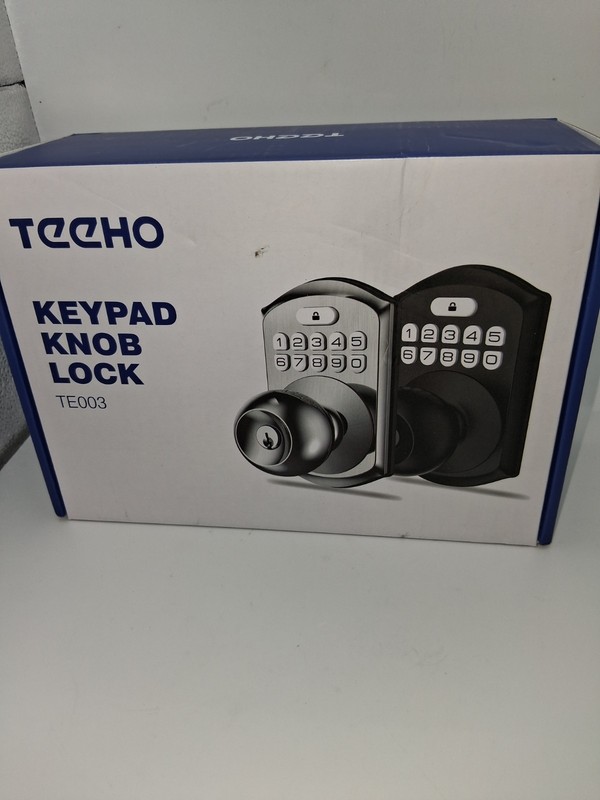 TEEHO Battery Operated Keypad Knob Lock Model TE003 - Satin Nickel