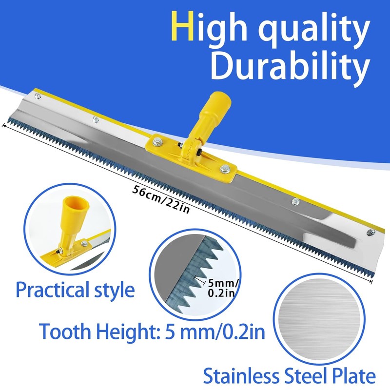 Self Leveling Concrete Tools, Stainless Steel Epoxy Squeegee, Yellow gallery