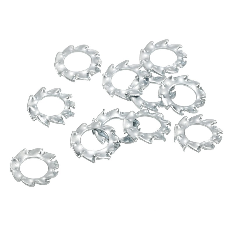 40Pcs External Tooth Washers, M3 Steel Zinc Finish External Washer