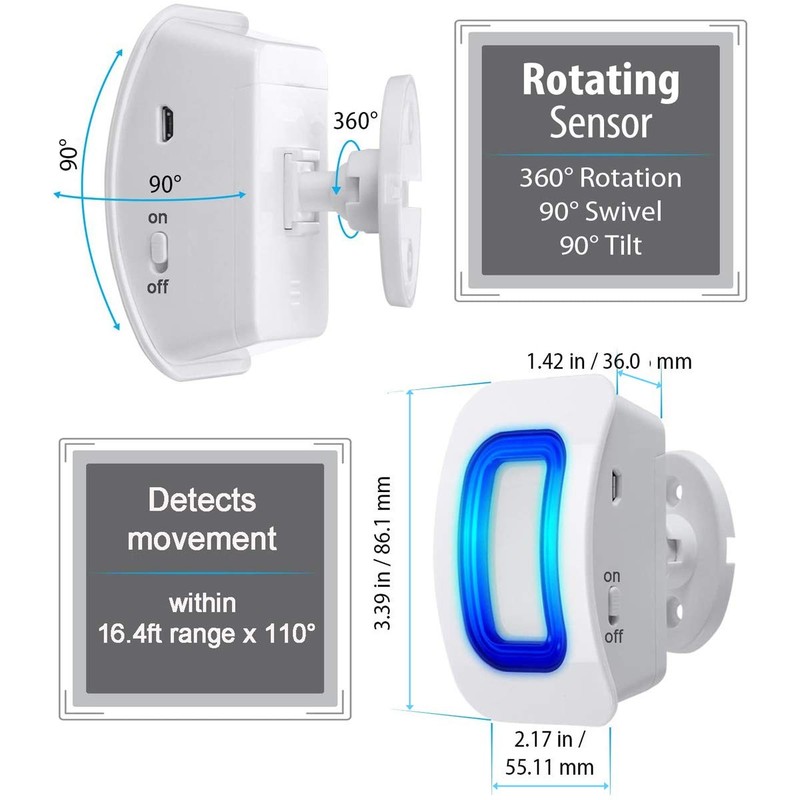Wireless Motion Sensor Detect Alert Home Driveway Alarm Door Chime 3 PCS Set gallery