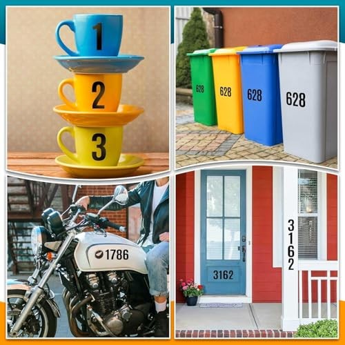 4 Inch Number Stickers 0-9, 6 Sheets Self Adhesive Vinyl Decals, Black gallery