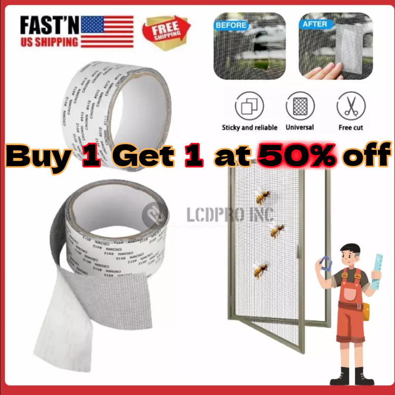 Screen Patch Repair Kit Window Repair Tape Fiberglass Covering Mesh Tool 2″*79″