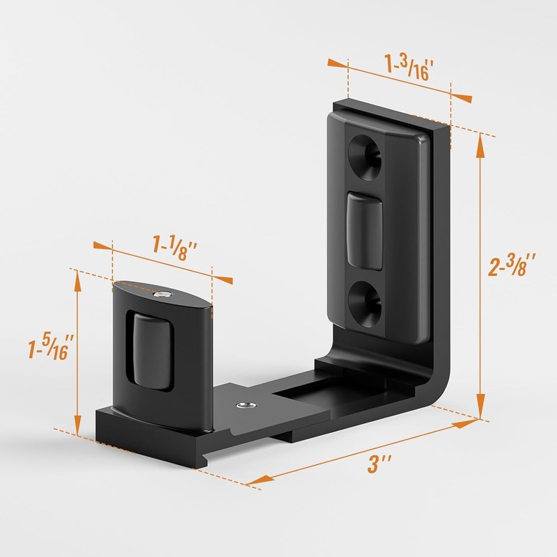 CCJH 2 Pack Upgraded Adjustable Floor Guide Suitable for Sliding Barn Door,Black gallery