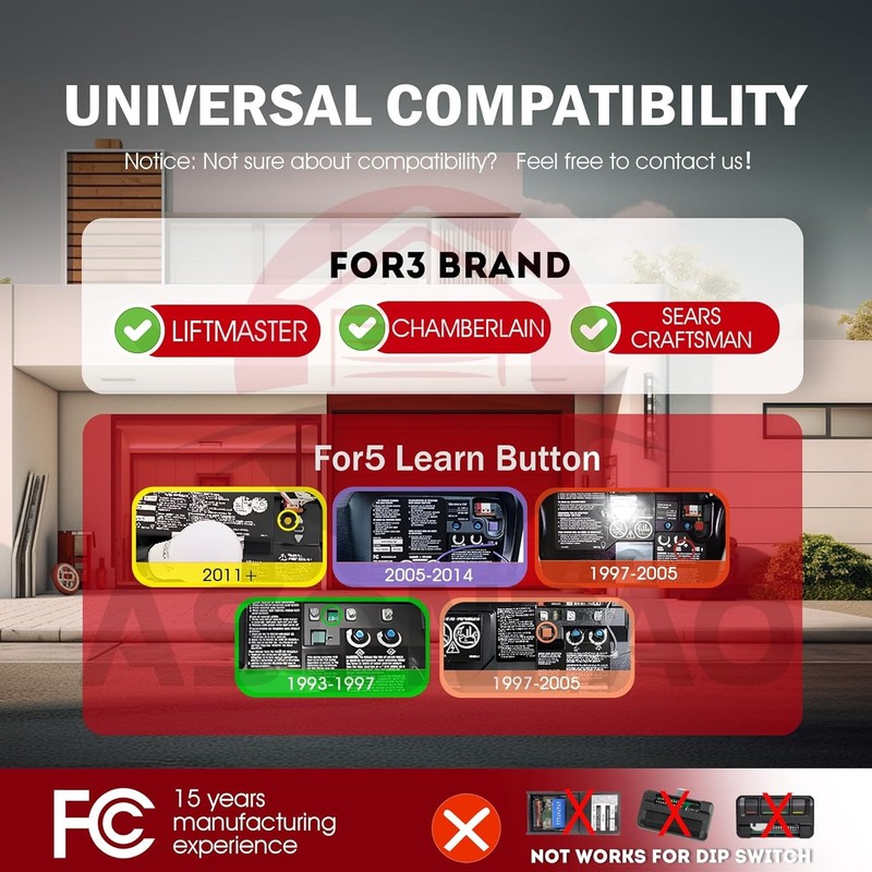 2x Universal Remote Controls for Garage Door – 953EV/EVC 953ESTD Type – 3 Yr gallery