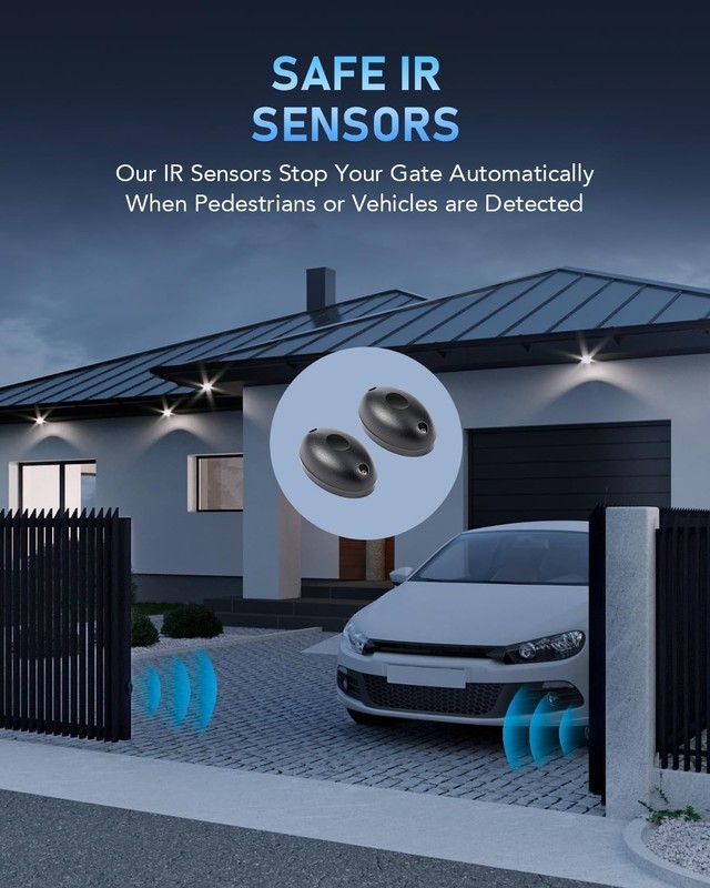 Automatic Gate Opener with Safety Sensors - 1400lbs Capacity, 280W Motor gallery