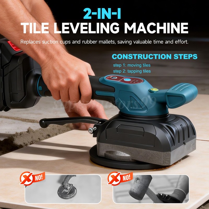 Tile Vibration Machine Tool Tile Vibration Leveling Machine 21V with 2batteries gallery