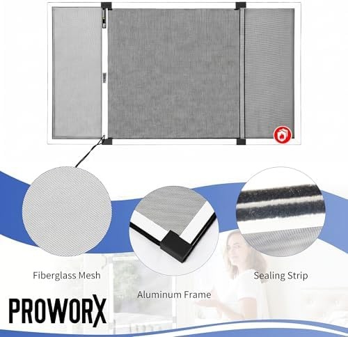 PROWORX Adjustable Window Screens Expandable, 2 Pack 20" H x 28"-54" W Horizo... gallery