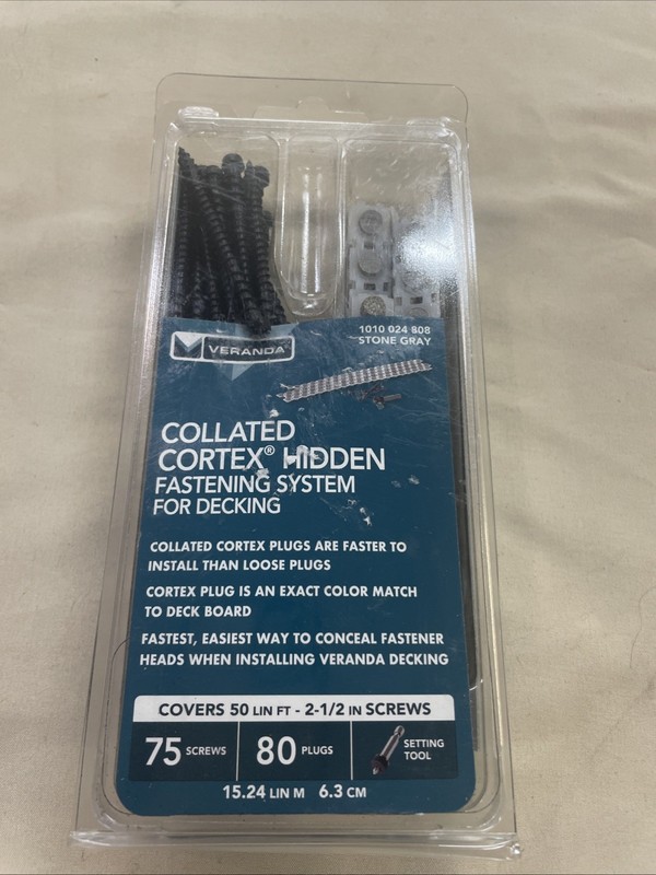 Collated Cortex Hidden Fastening System for Veranda Decking 2-1/2 In. Stone Gray