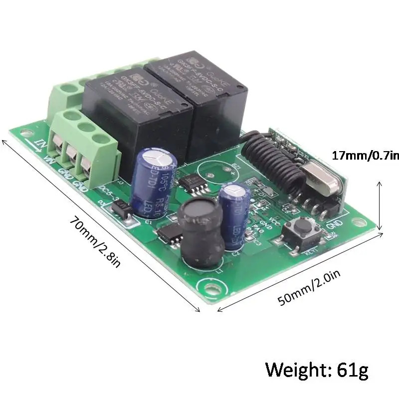 433Mhz RF Remote Control Circuit Universal Wireless Switch DC 5V 12V 24V 2CH Rf gallery