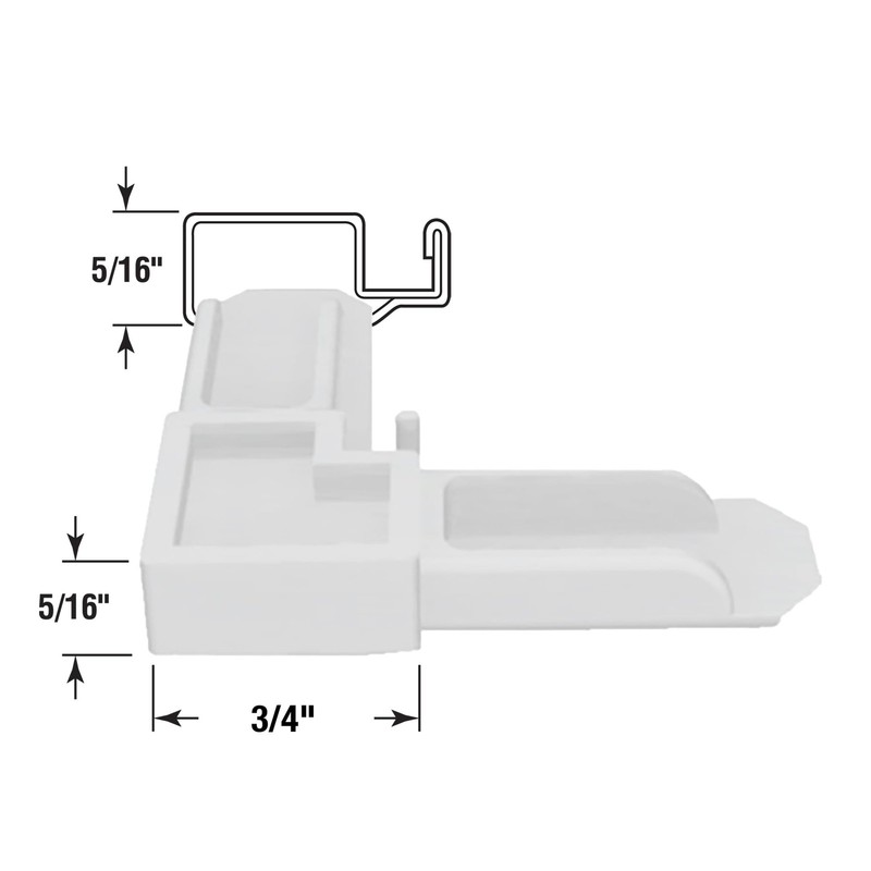 Prime-Line MP7729-50 Screen Frame Corner, 5/16 In. in. x 3/4 in., White gallery