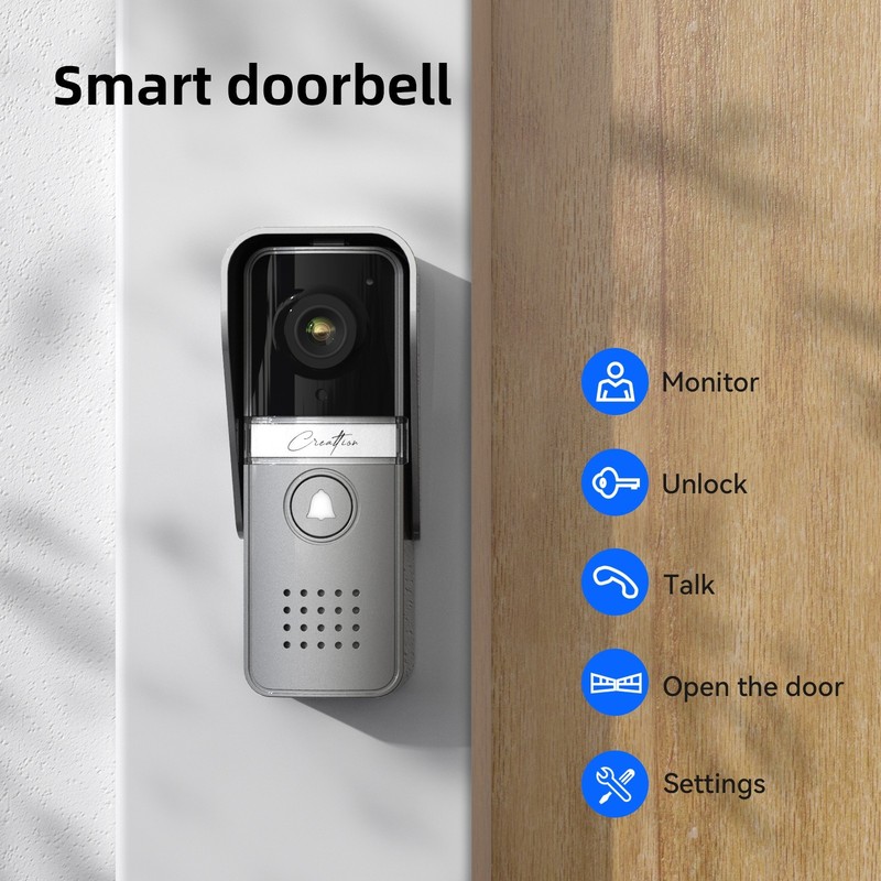 7'' Video Doorbell Intercom System Support Unlock, Monitoring, Dual-Way Audio gallery