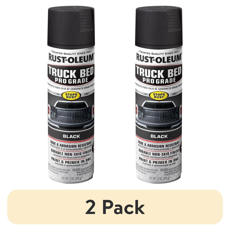 (2 pack) Black, Automotive Professional Grade Truck Bed Coating Flat Spray Paint