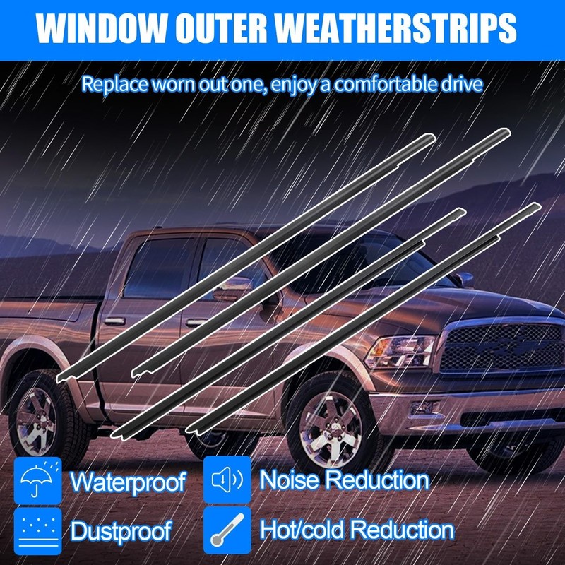 Window Weatherstrip Compatible with Dodge Ram 1500 2500 3500 4500 5500 Truck ... gallery