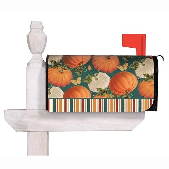 Fall Garden Pumpkins Evergreen Mailbox Cover 56713