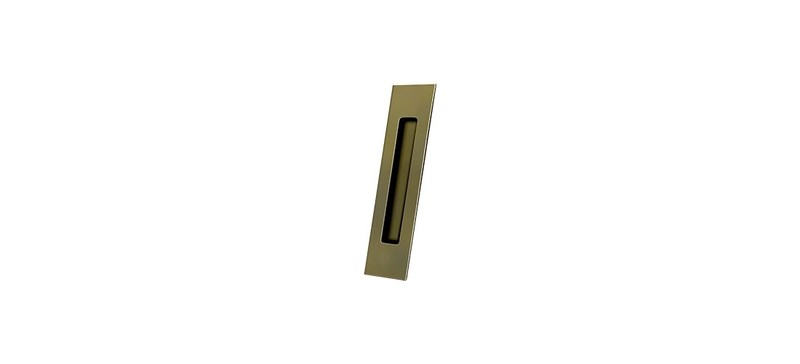 Flush Pull, Rectangular, HD, 10" x 2-1/4" x 1/2", Solid Brass in Antique Brass