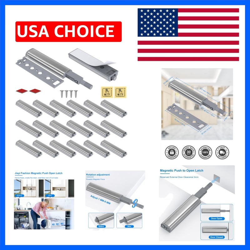 Cabinet Latch Magnetic Push Catch 20 Pack Push to Open Cabinet Hardware Sprin…