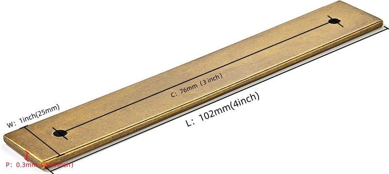 5 PCS 4 Inch Square Backplate 3 Inch 76mm CenterCenter Antique Brass Pull gallery