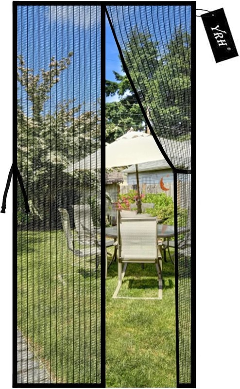 Magnetic Screen Door 36×82 Stay Open Buckle Heavy Duty Bug Net Mesh