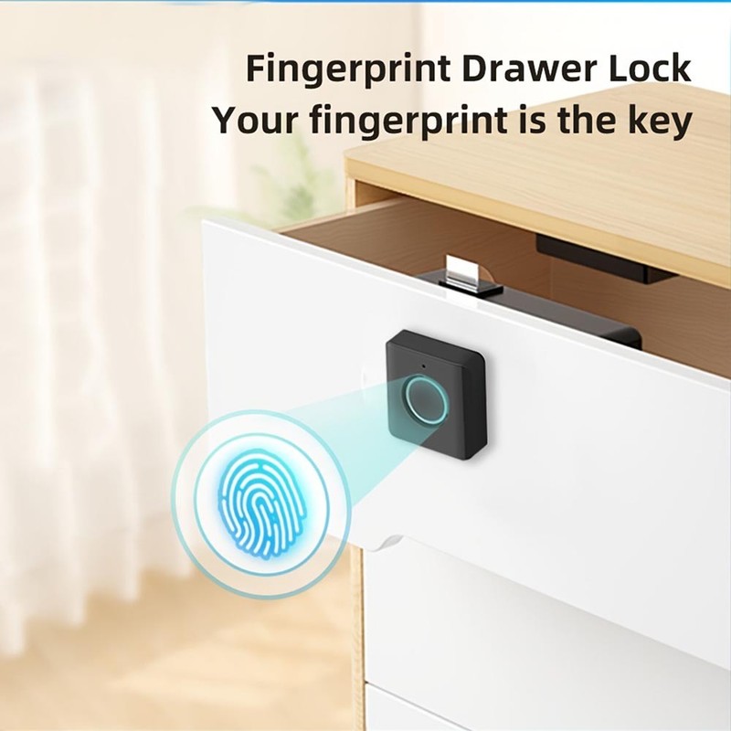 Durable Practical Easy-To-Install Removable Modern Smart Fingerprint Drawer Lock gallery