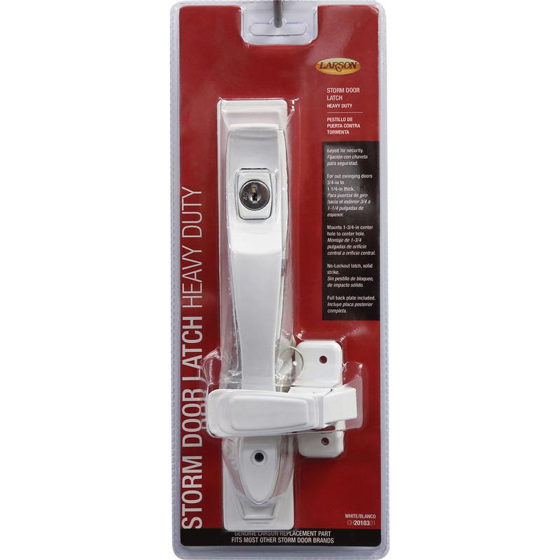Larson Heavy Duty White Zinc Push Button Keyed Latch