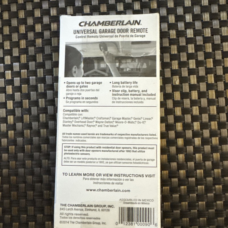 Chamberlain Universal Clicker 2-Button Garage Door Opener KLIK3U gallery