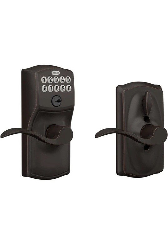 Schlage ‎FE595VCAM716ACC Keypad Accent Lever Door Lock – Black (1 Key)