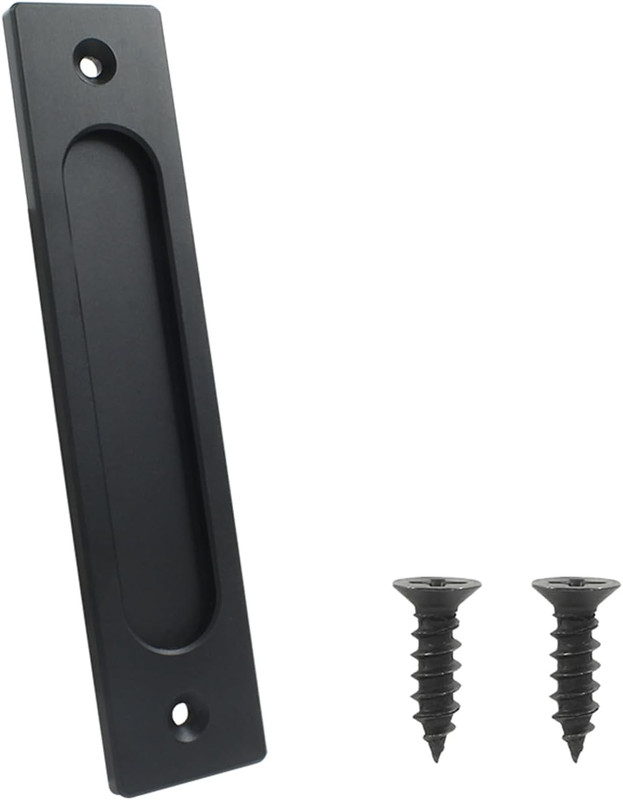 7″ Flush Pull Handle Matte Black Recessed Sliding Barn Door Pocket Gate Hardware