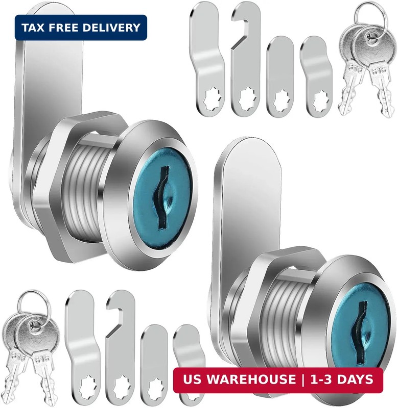 2 PCS Mailbox Locks, Mailbox Lock 16 mm, Comes with 4 Different Lock Plates, Sec