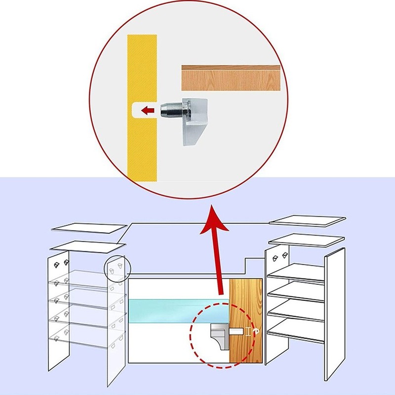 Plastic Bracket Shelf Support Set Transparent 50 Piece 5mm Carbint Shelf Support gallery