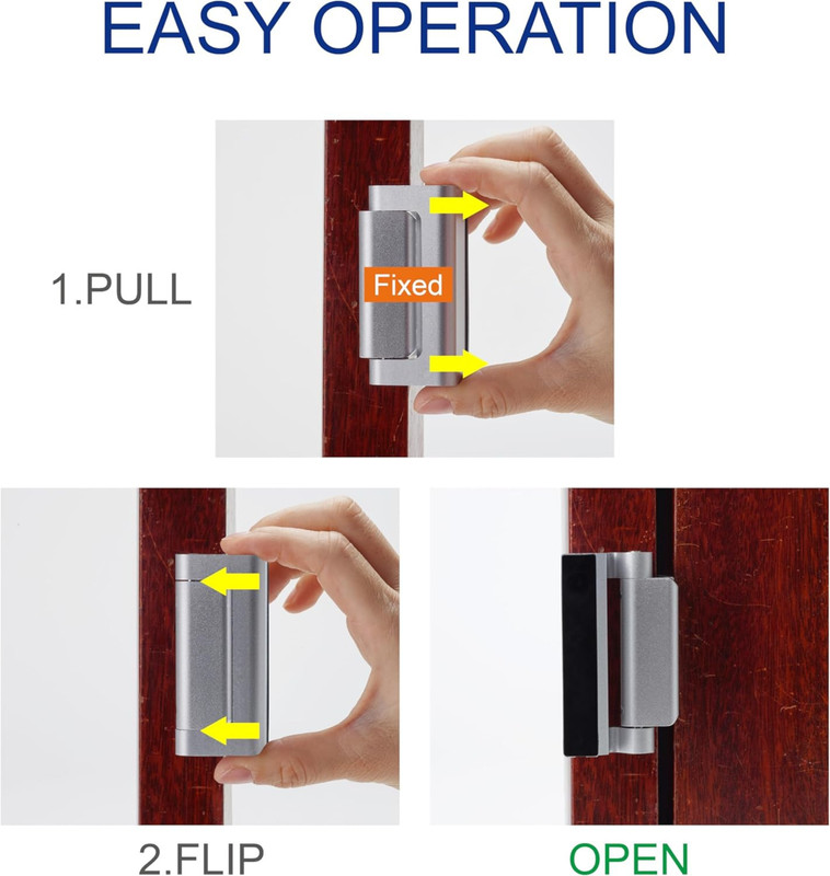 2 Pack Door Reinforcement Lock Home Security Door Latch Front Door Lock 800lb gallery