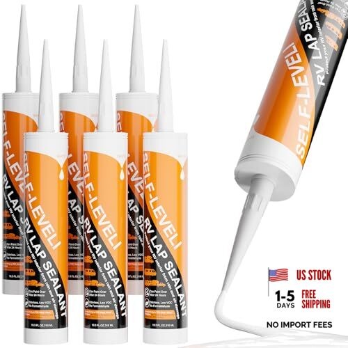 Self Leveling RV Roof Sealant Lap for RV Roofs, White Flexible Repair 6