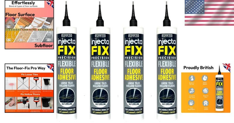 Extra Strength Tile Adhesive Kit - 4pk Liquid Repair Glue for Loose Floors gallery