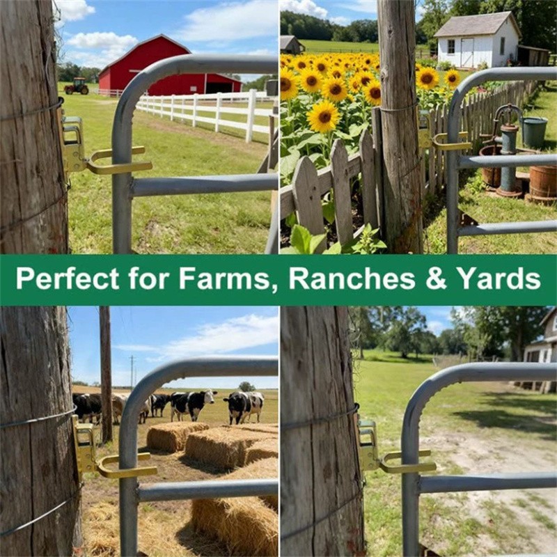 Heavy Duty Instant Locking Gate Latch One-Hand Use for Farm Ranch Backyard US gallery