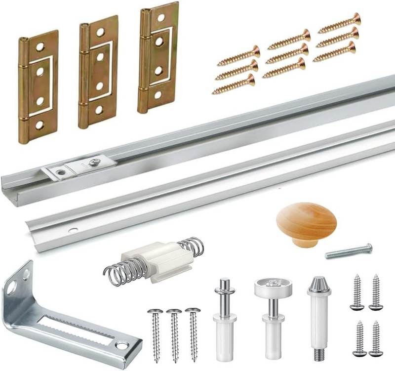 Bifold Door Hardware Kit with Track, Top & Bottom Pivot, Spring, Metal Pivot …