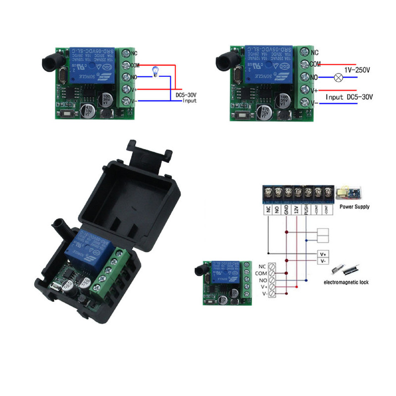 433Mhz DC5-30V 1CH Universal Wireless Remote Control Switch Relay Receiver Kit S gallery