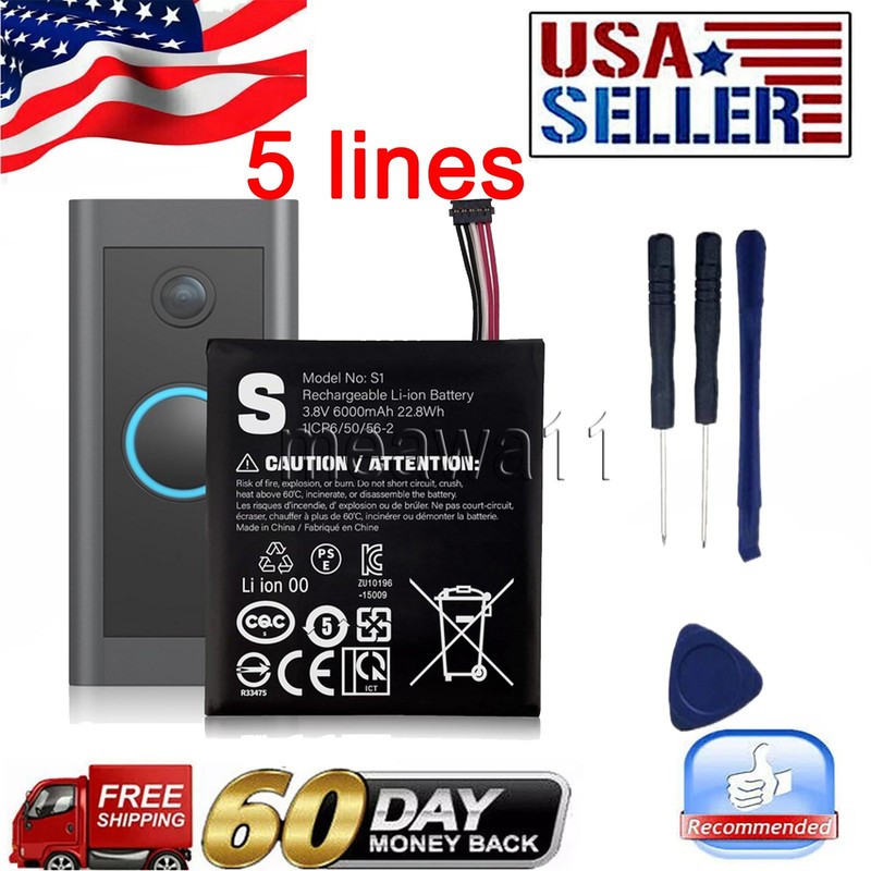 Battery S1 (5 pin) For Ring Video Doorbell (2020 Release) 2nd Generation 5UM5E5