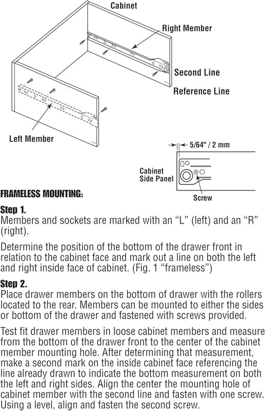 R 7211 Self-Closing Drawer Slide Kit - 17-3/4" Steel Tracks, Easy Install gallery