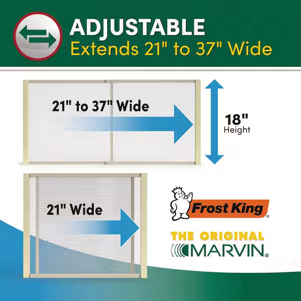 Adjustable Clear Wood Frame Window Screen - 21-37 in. W x 18 in. H NEW gallery