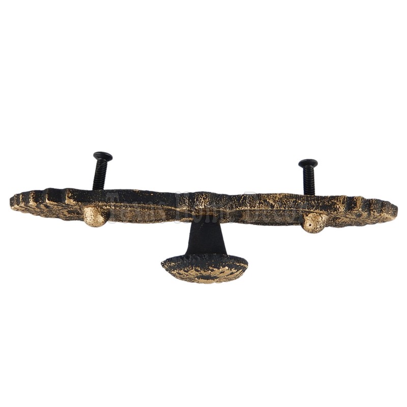 Floral Leaves Drawer Pull Knob Handle Cast Iron Victorian Style Antique Bronze gallery