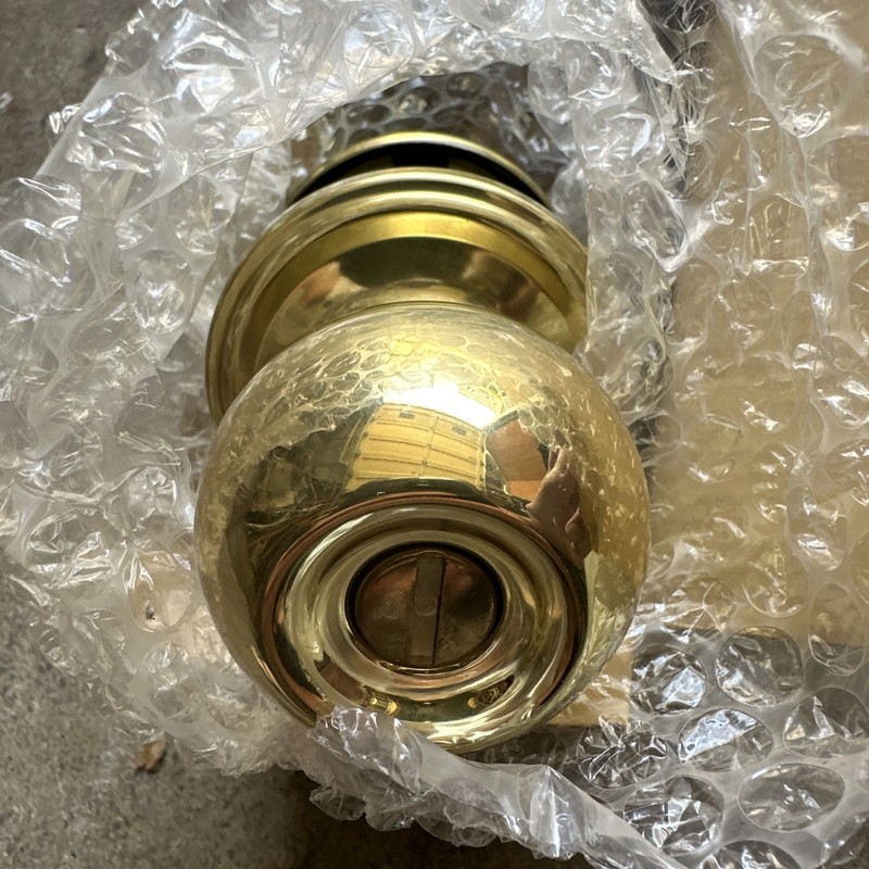 NEW Copper Creek Ball Knob Doorknob POLISHED BRASS Indoor Locking 0318 BL2030PB gallery