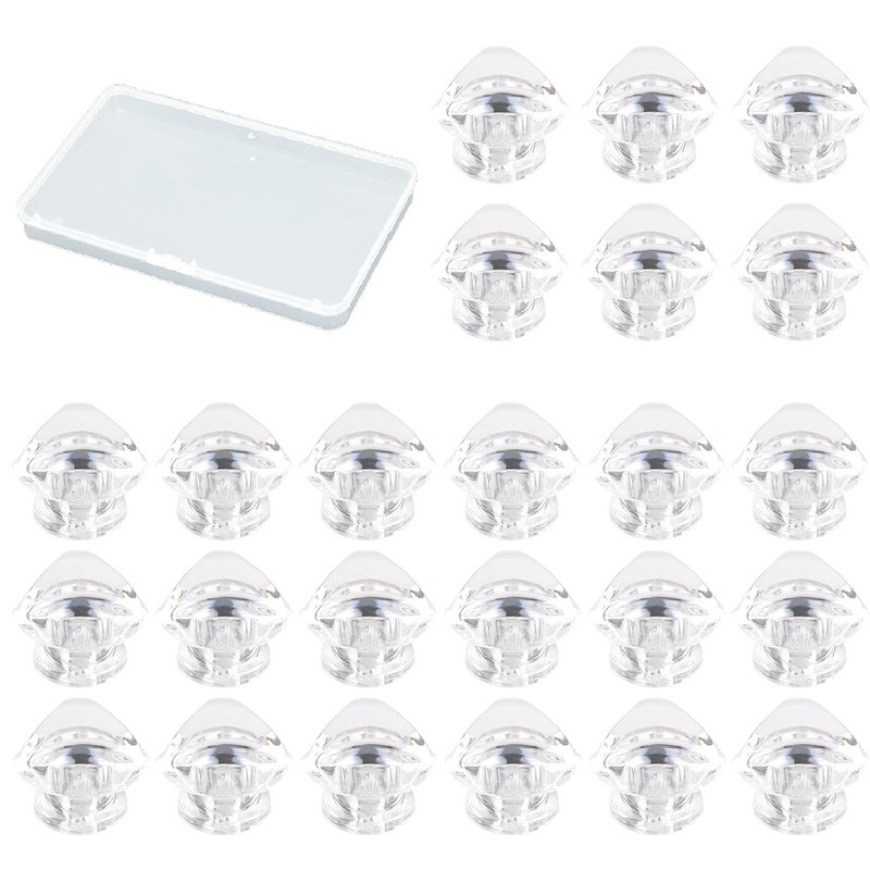 24 PCS Mini TriangleShaped Self Stick Acrylic Knobs Clear Adhesive Mirror