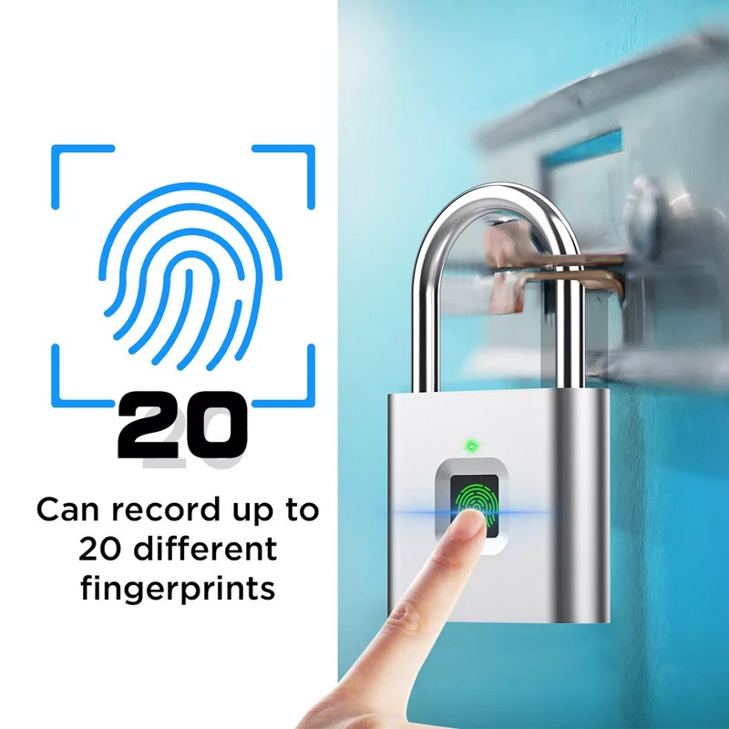 Waterproof Fingerprint Padlock Keyless Lock Smart Lock Home Locker Rechargeable gallery