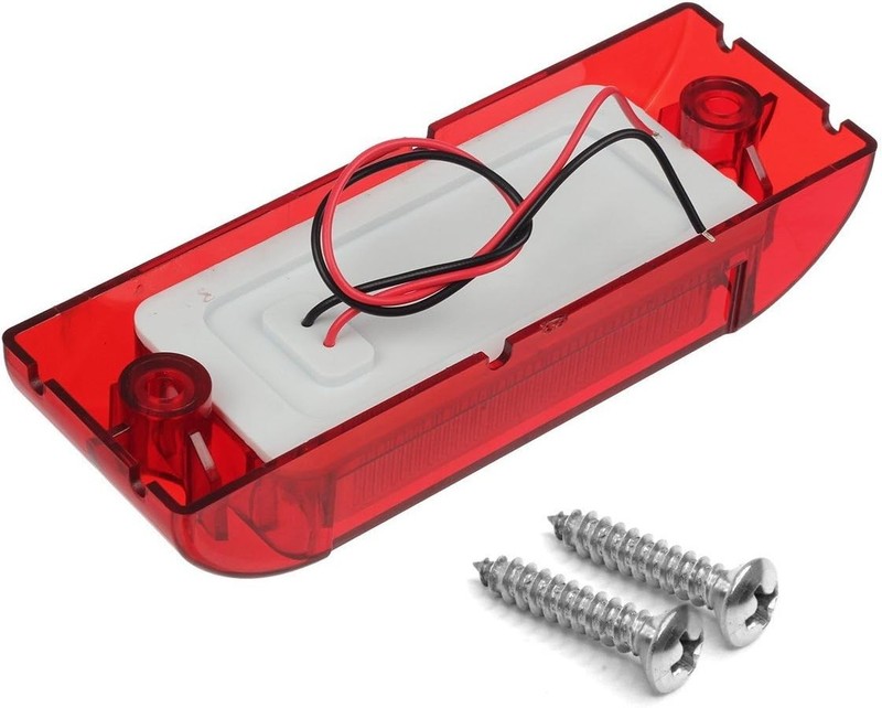 2x Red 6" x 2" Sealed Rectangular Rectangle Clearance Light Side Marker Lamp, 6 gallery