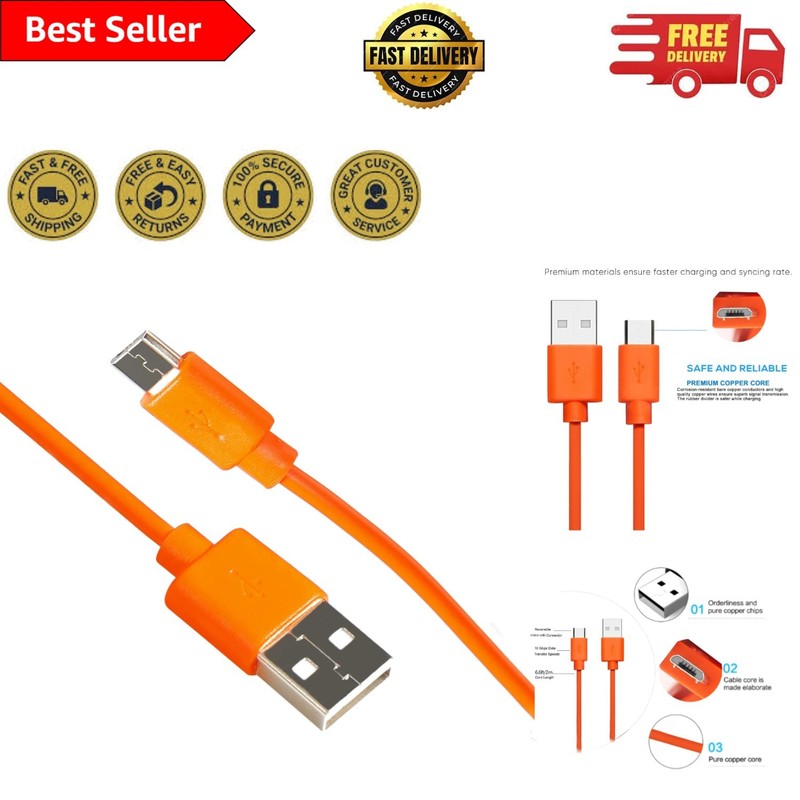 3.3ft Fast Charging USB Cable for Ring Doorbell 2/3/3 Plus/4 – Durable Copper